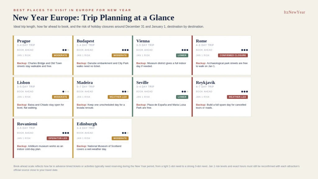 Best Places to Visit in Europe for New Year