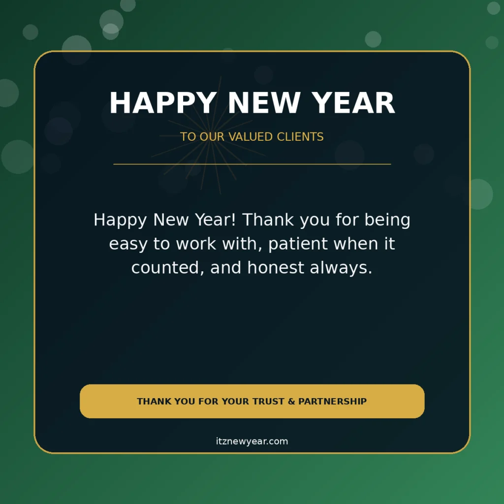 Happy New Year Message for Clients