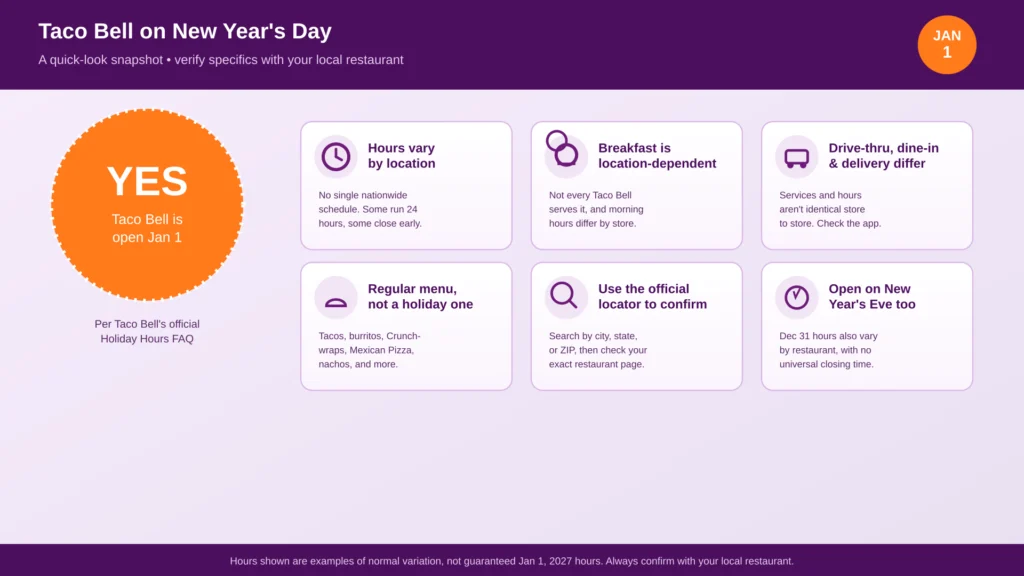 is taco bell open on new year's day