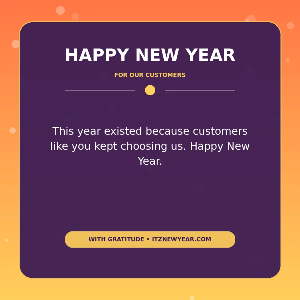 New Year Wishes for Customers