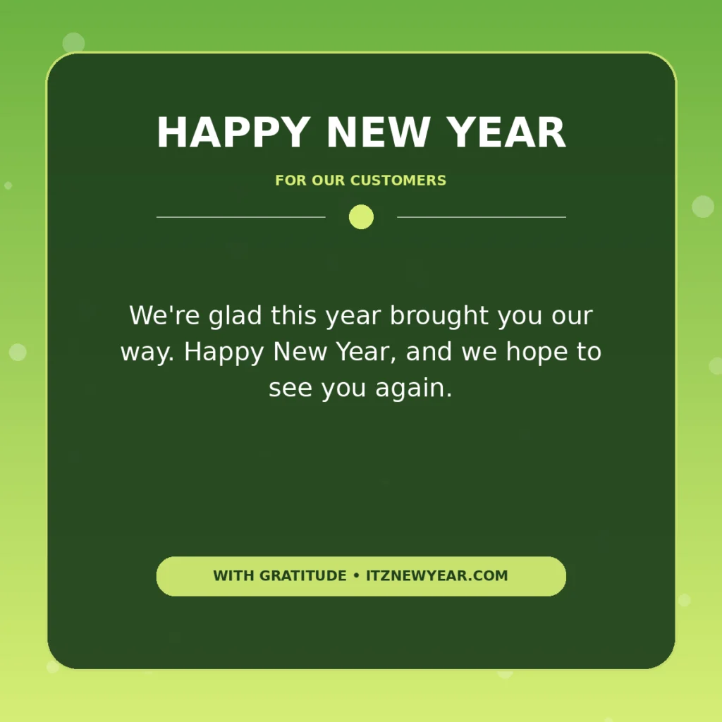 New Year Wishes for Customers