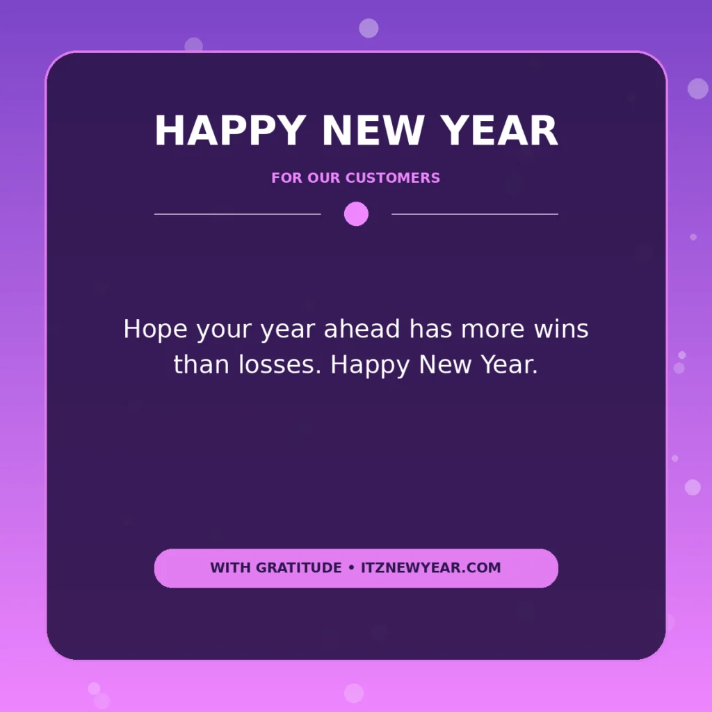 New Year Wishes for Customers