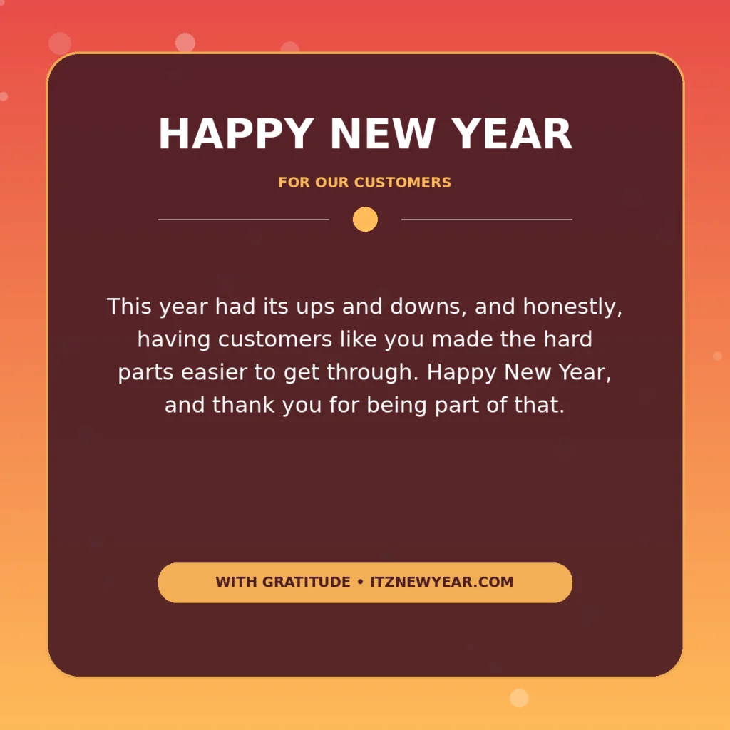 New Year Wishes for Customers