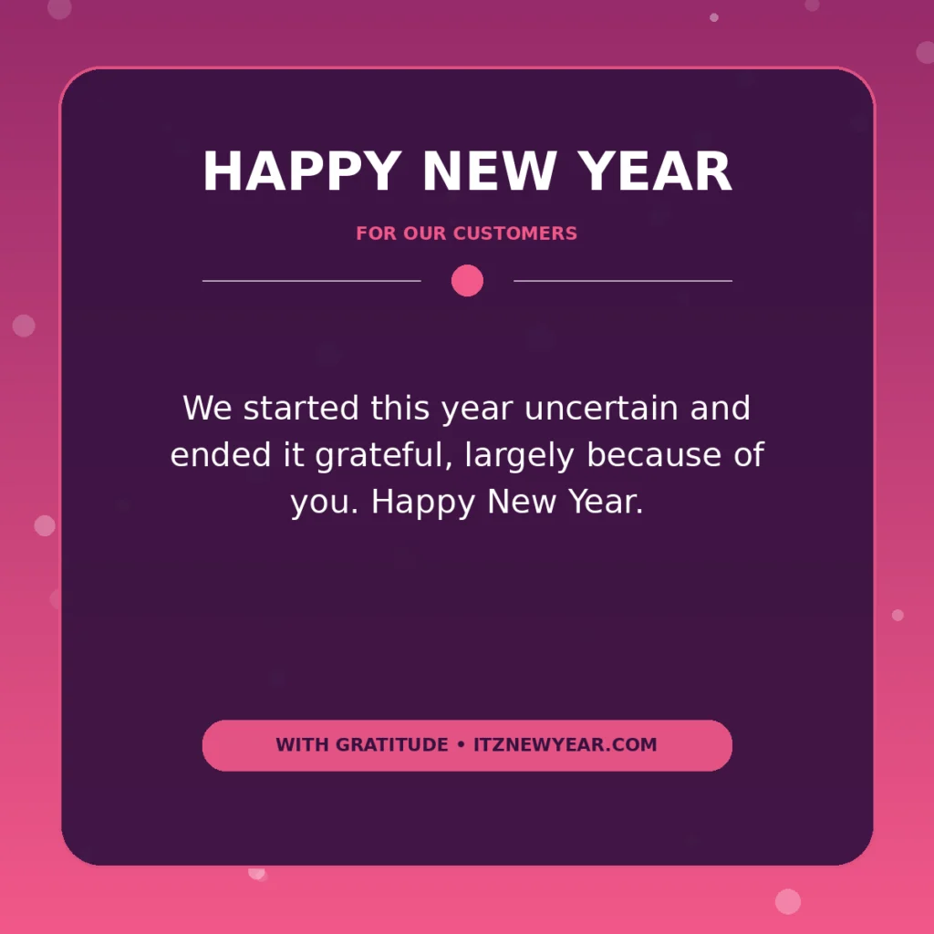 New Year Wishes for Customers