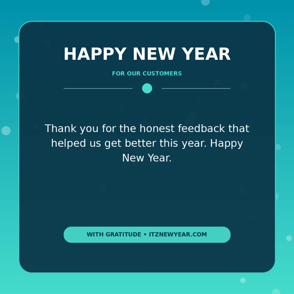 New Year Wishes for Customers