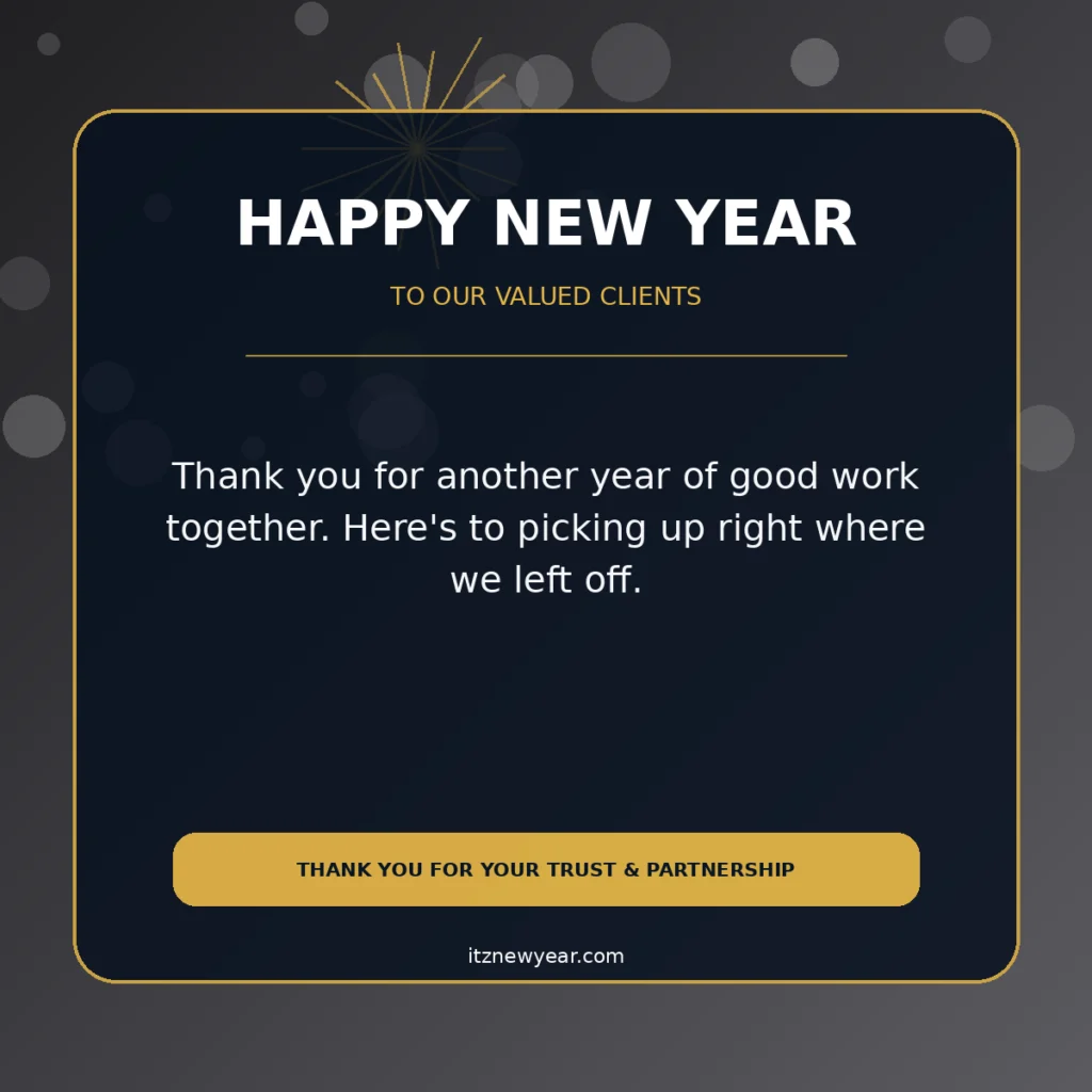 Happy New Year Message for Clients