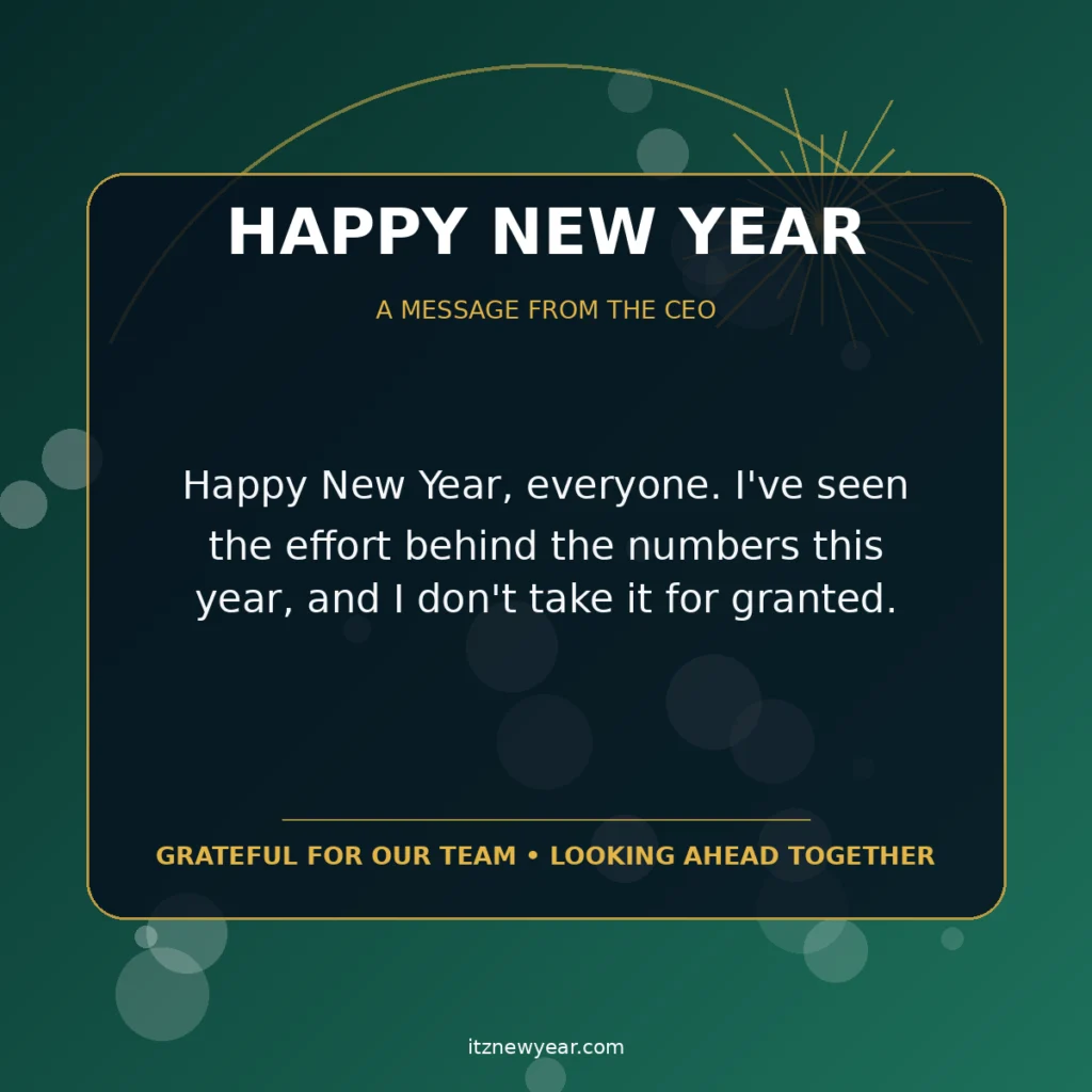 New Year Message to Employees From CEO