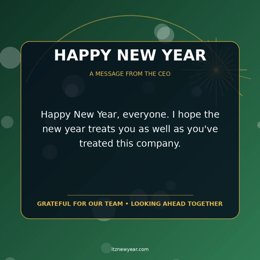 New Year Message to Employees From CEO