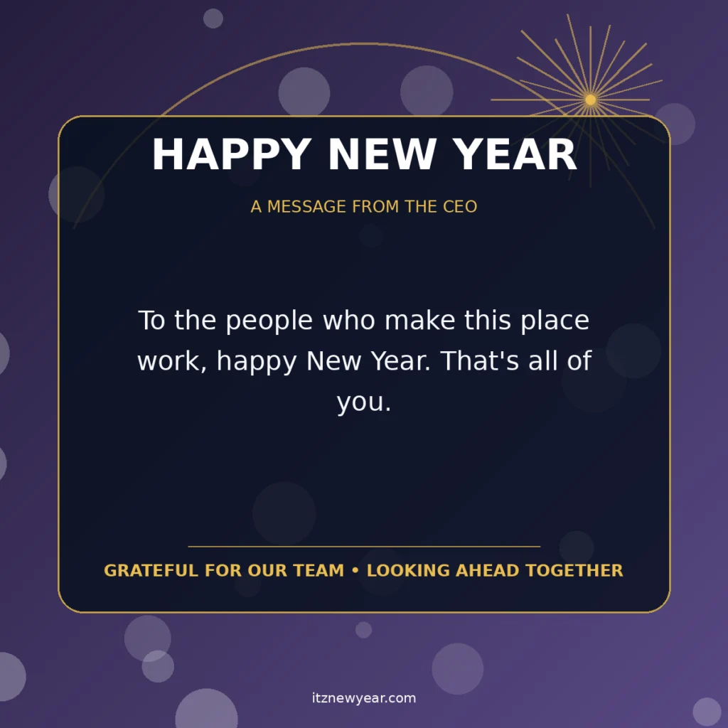 New Year Message to Employees From CEO