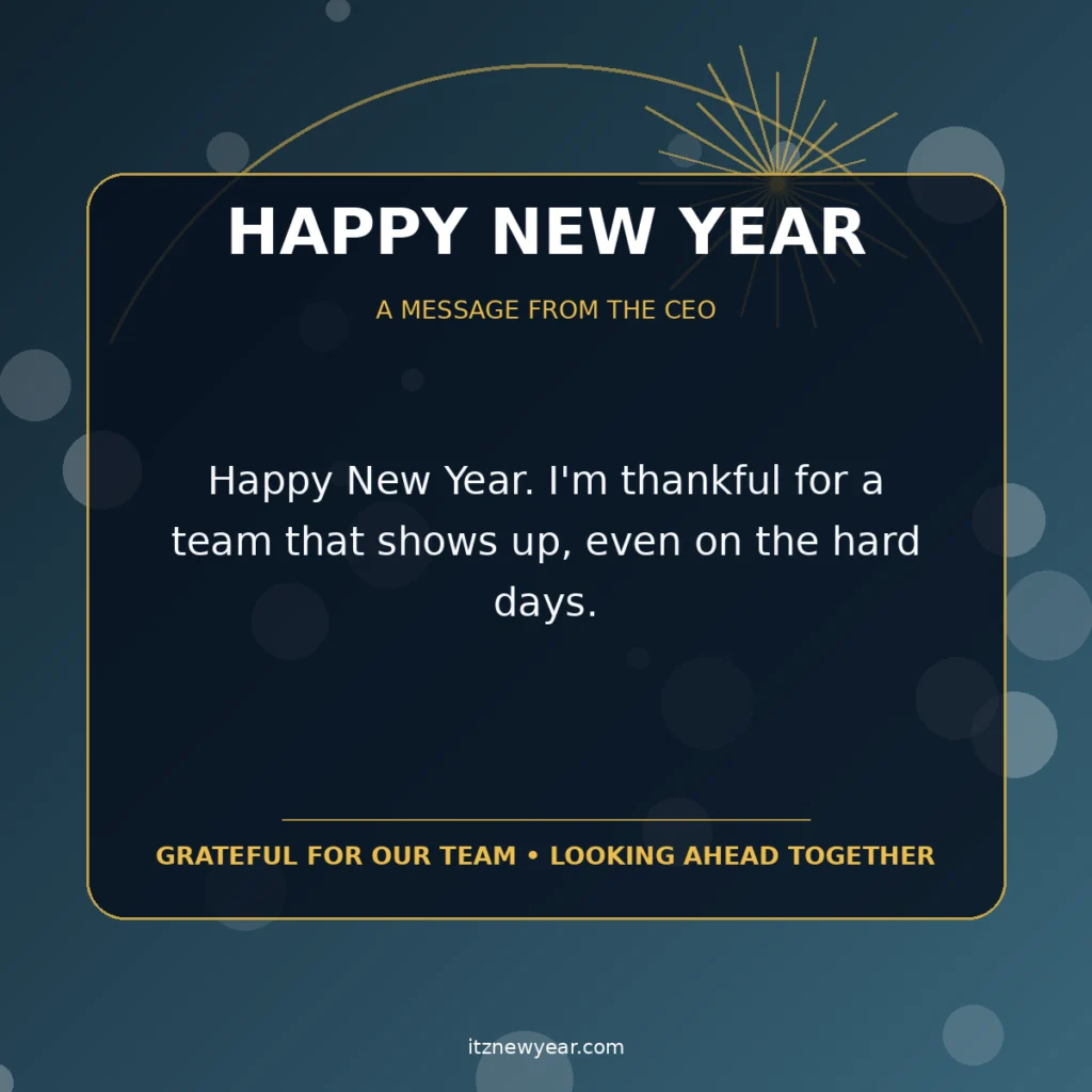New Year Message to Employees From CEO