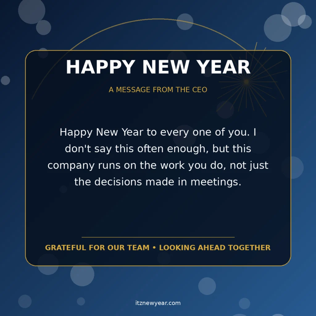 New Year Message to Employees From CEO