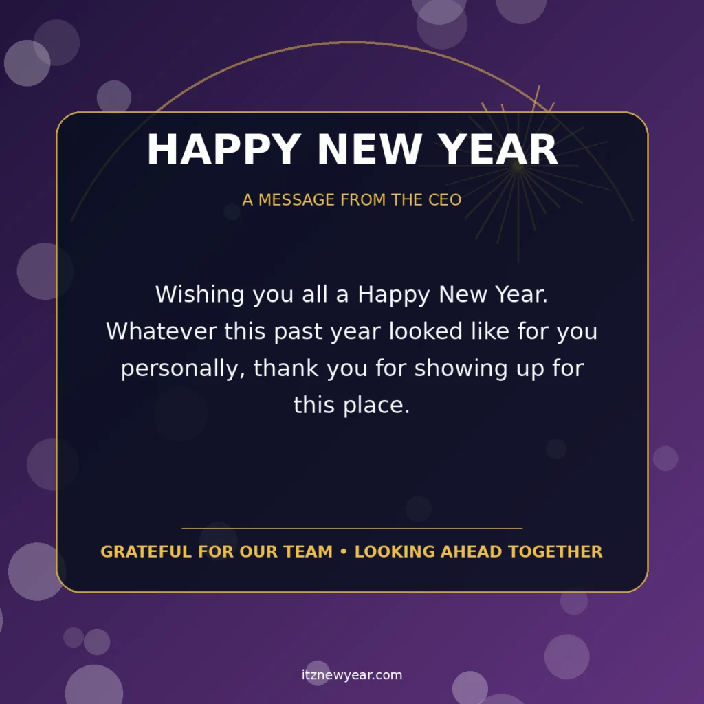 New Year Message to Employees From CEO