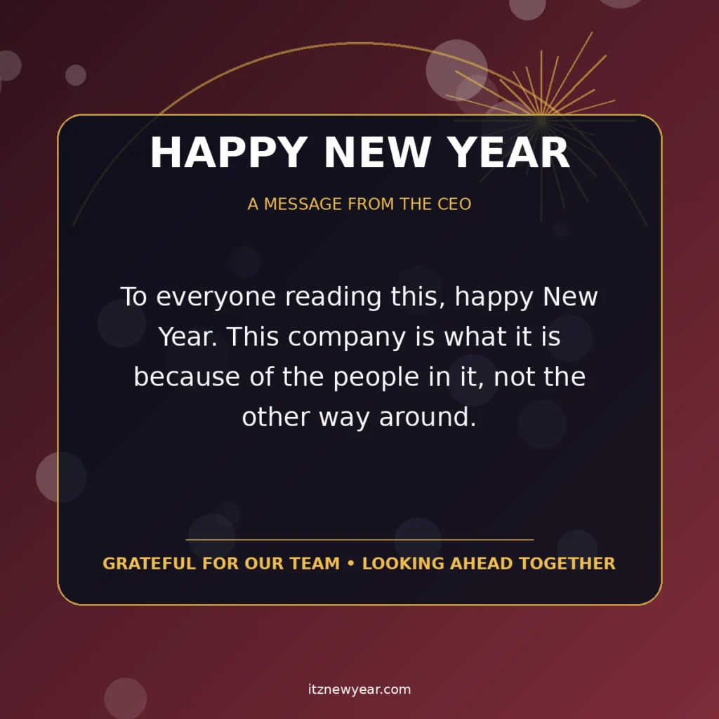 New Year Message to Employees From CEO