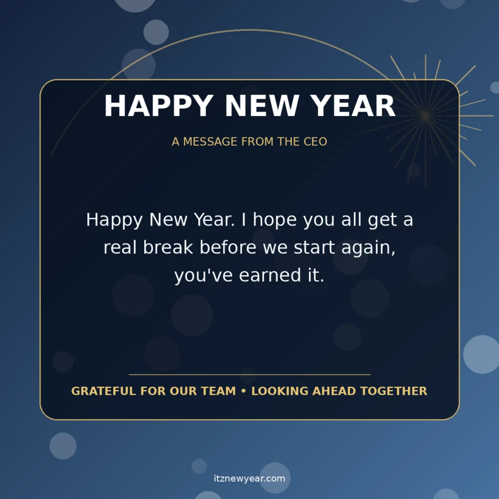 New Year Message to Employees From CEO
