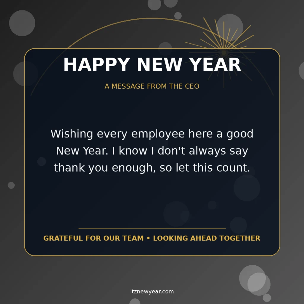 New Year Message to Employees From CEO