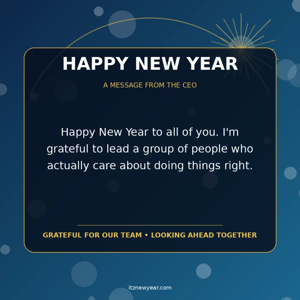 New Year Message to Employees From CEO