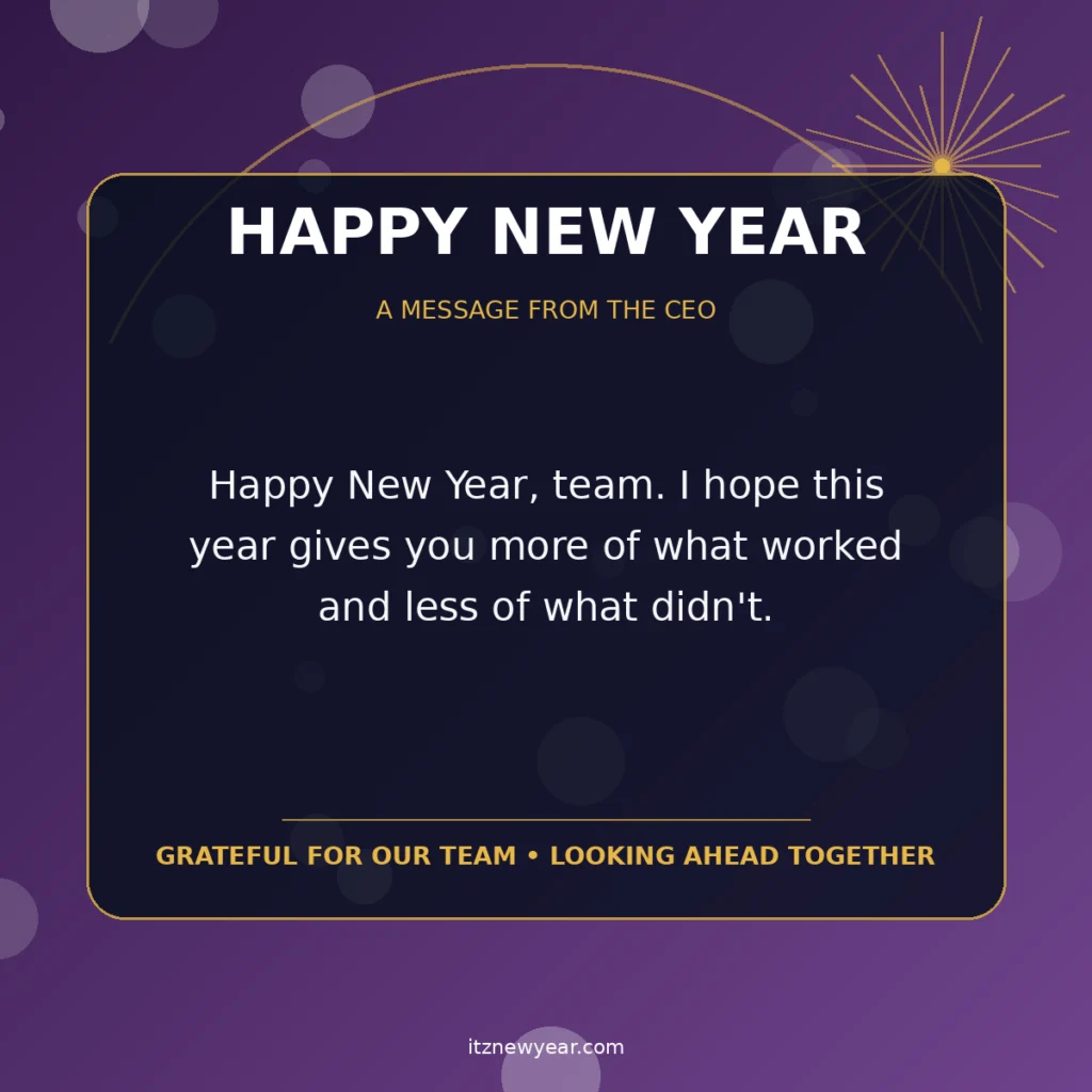 New Year Message to Employees From CEO