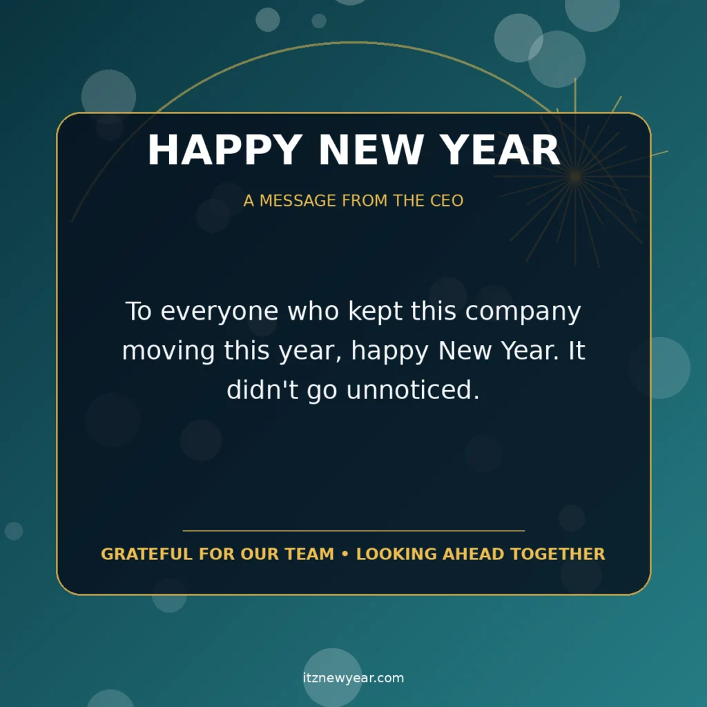 New Year Message to Employees From CEO