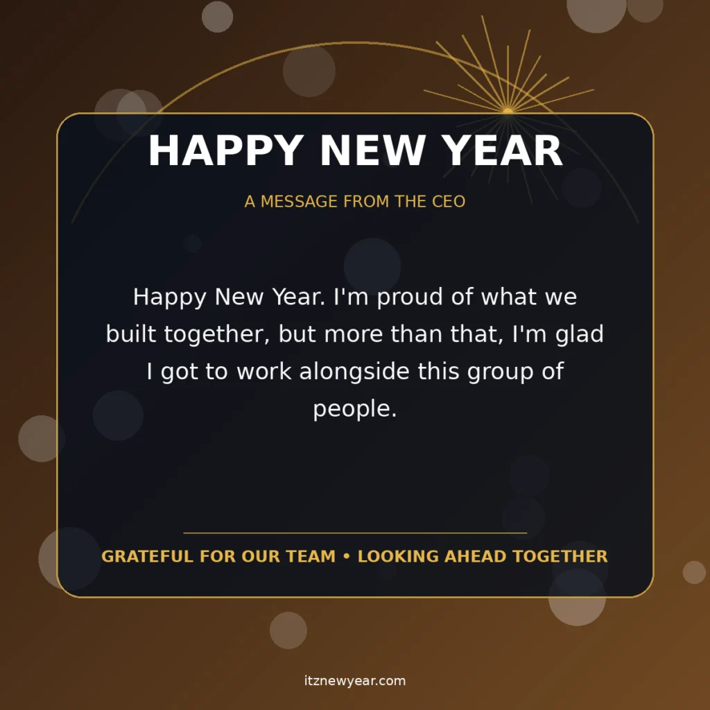New Year Message to Employees From CEO
