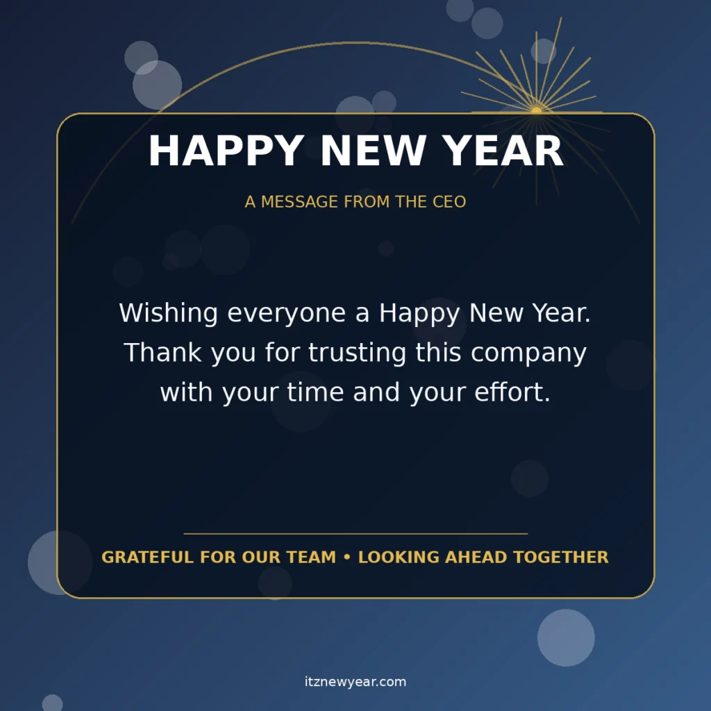 New Year Message to Employees From CEO