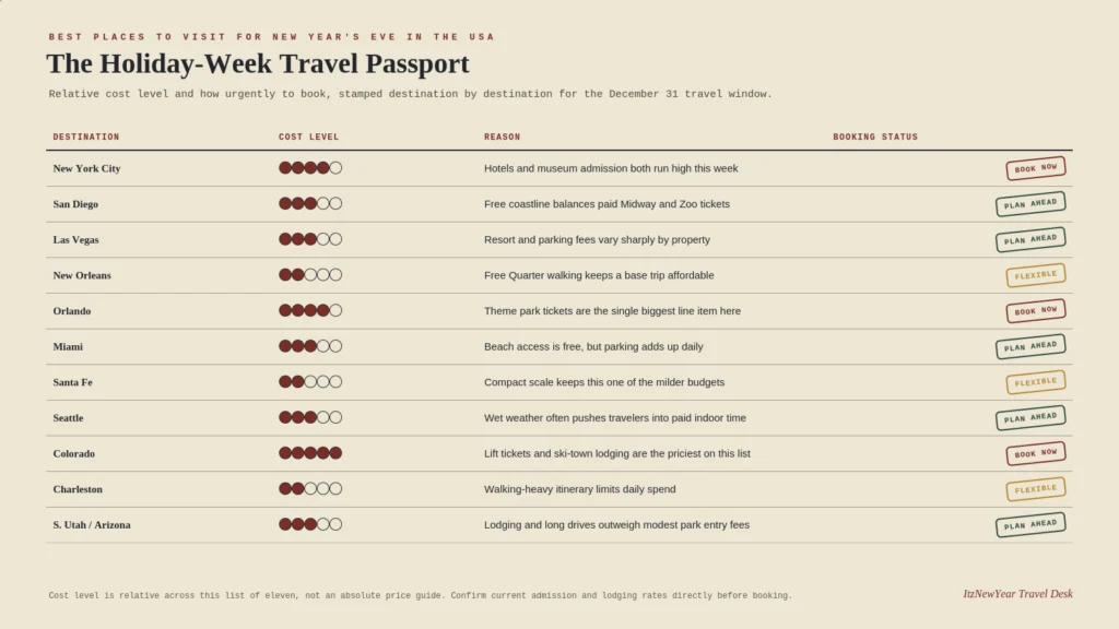 Places to Visit for New Year's Eve in the USA