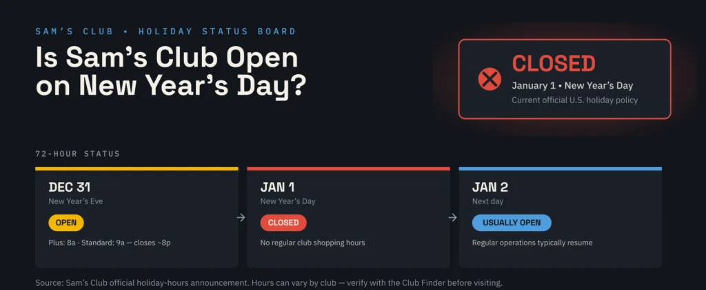 Is Sam's Club Open on New Year's Day