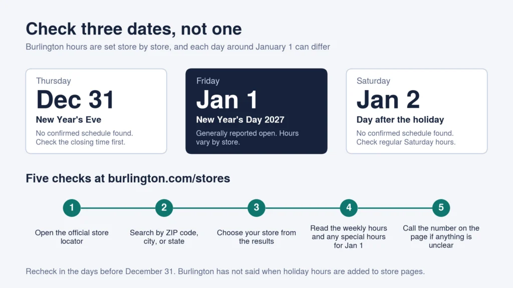 Is Burlington Open on New Year's Day 