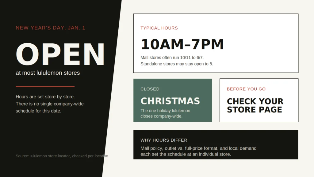 Is lululemon Open New Years Day