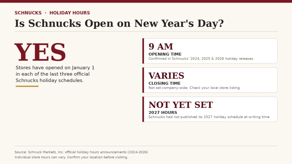 Is Schnucks Open on New Year's Day
