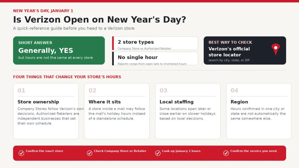 Is Verizon Open on New Year's Day